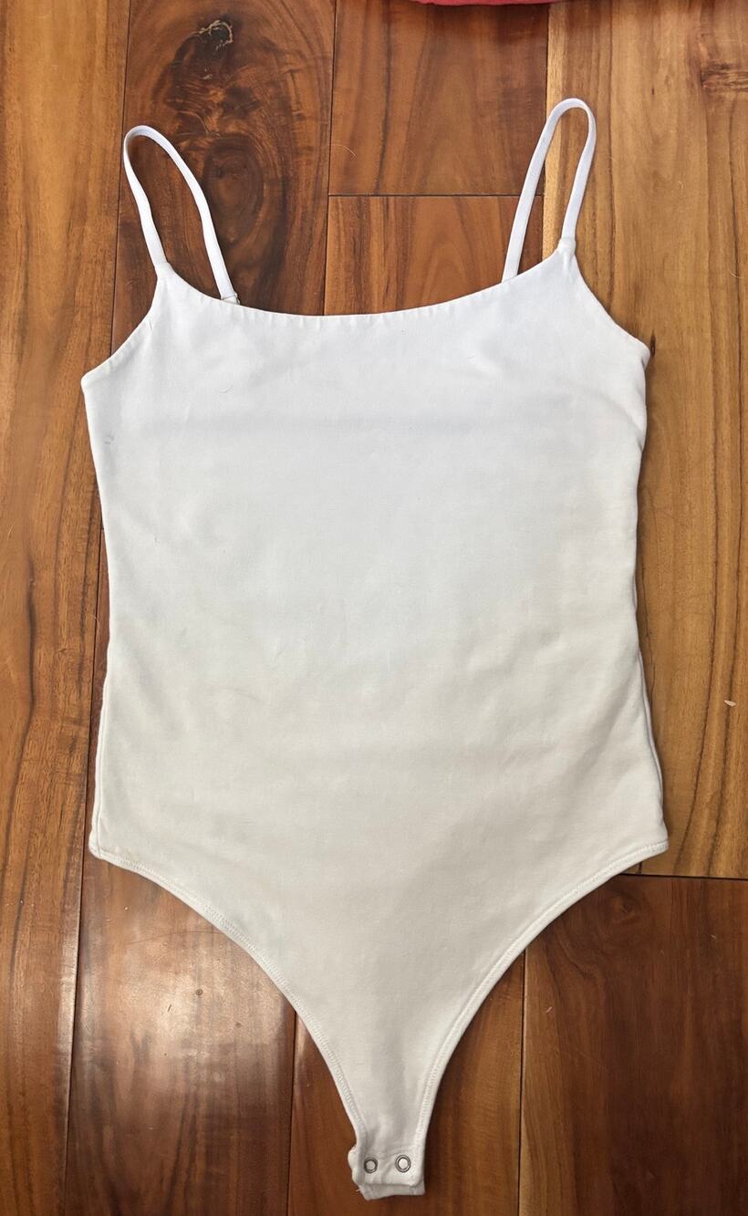 Abercrombie & Fitch White Cami Bodysuit Size Small
